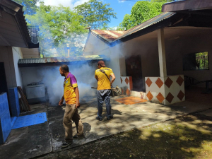 งานบริหารสาธารณสุขและสิ่งแวดล้อม ฝ่ายอำนวยการ สำนักปลัด เทศบาลเมืองเทพวงศา ดำเนินการตามแผนปฏิบัติงาน ภายใต้ &ldquo;โครงการป้องกันและควบคุมโรคที่เกิดจากยุงลาย&rdquo;